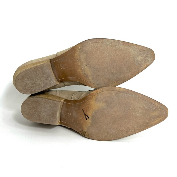 Sam Edelman Winona Suede Western Ankle Boots W 9 Tan Beige - Picture 8 of 9